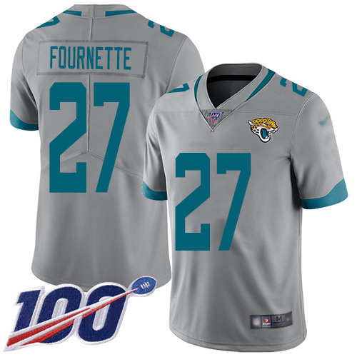 Jacksonville Jaguars #27 Leonard Fournette Silver Youth Stitched NFL Limited Inverted Legend 100th Season Jersey->youth nfl jersey->Youth Jersey